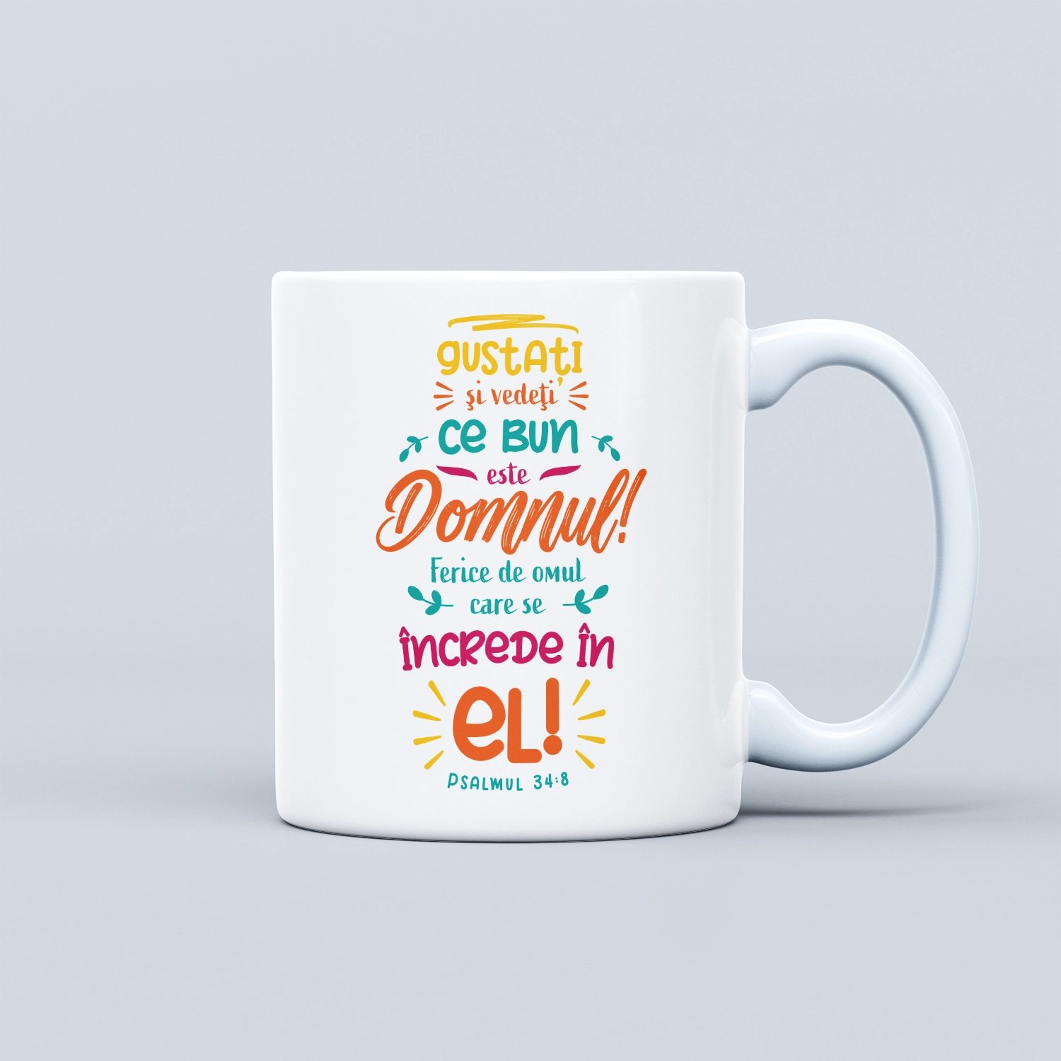 Cana cu verset biblic, cadou crestin - Psalmul 34:8 Cana cu verset biblic, cadou crestin - Psalmul 34:8